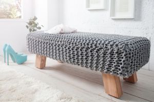 Ławka Knitted - szara