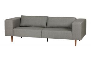 WOOOD :: Sofa Bjork 3-osobowa z drewnianymi nogami szara