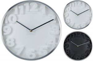 Zegar ścienny Alu czarny 35 cm - wzór 1