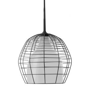 Foscarini i Diesel :: Lampa sufitowa Cage duża czarna (biały klosz)