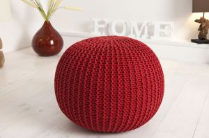 Puf/podnóżek Knitted Ball - czerwony - czerwony