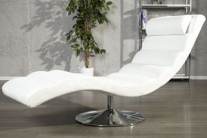 Leżanka Relax - biała - biały, srebrny
