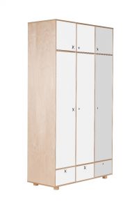 Kółko Krzyżyk :: Szafa 3-drzwiowa 215 x 120 szaro-biała