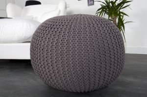 Puf/podnóżek Knitted Ball - szary - do wyboru