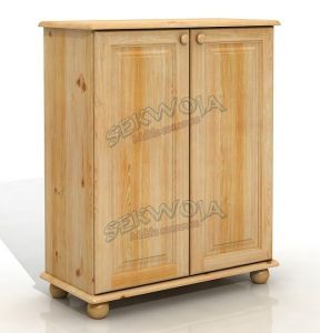 Komoda z litego drewna Emil 2D na kulach
