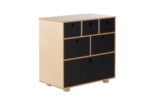 Kółko Krzyżyk :: Komoda wysoka 80 x 45 czarna