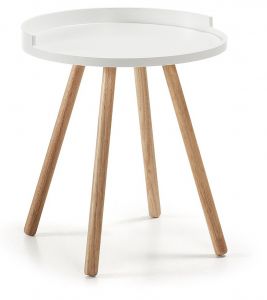 LaForma :: Stolik BRUK Biały Ø46cm - wzór 1