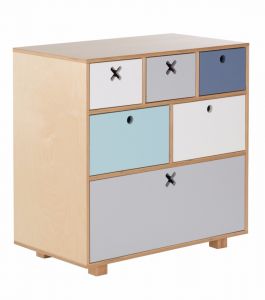 Kółko Krzyżyk :: Komoda wysoka 80 x 45 pastelowa