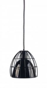 KASPA :: Lampa wisząca Frame M czarna z czarno-białym przewodem