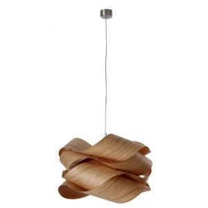 LZF :: Lampa wisząca Link Mała 46x28 brązowa - drewno || pomarańczowy