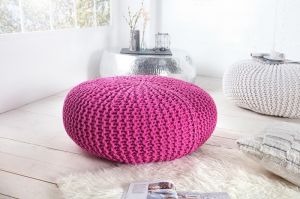 Puf/podnóżek Knitted Ball 80 cm różowy - różowy