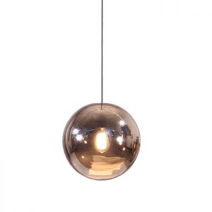 HK Living :: Lampa wisząca Szklana Kula Miedziana