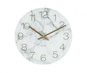 Karlsson :: Zegar ścienny Glass Marble biały