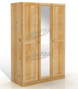 Szafa sosnowa Nova 3D z lustrem