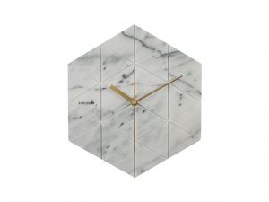 Karlsson :: Zegar ścienny Marble sześciokątny biały