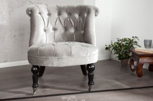 Fotel Velvet Silver - Szaro-srebrny