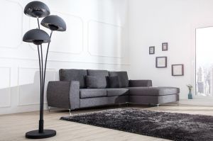Lampa podłogowa Renoxe 170 cm trzy klosze srebrna