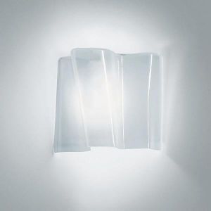 Artemide :: Logico Parete mini halogen, klosz jedwabne wykończenie, szare mocowanie - biały