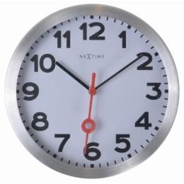 Nextime :: Zegar Ścienny Station Ø 35 cm Srebrny Cyfry Arabskie
