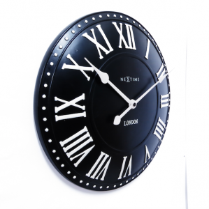 Nextime :: Zegar Ścienny London Roman ø 34,5 cm Czarny