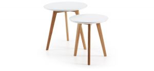 LaForma :: Drewniane Stoliki kawowe Kirb (2 set) - drewniane