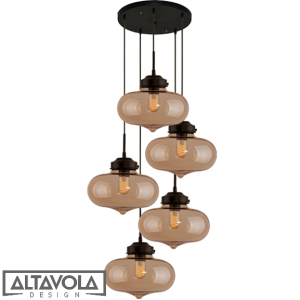 Altavola :: Żyrandol LONDON LOFT NO.1 CO N5 bursztynowy