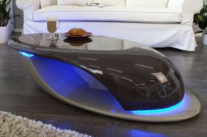 Stolik kawowy Wave LED brązowy