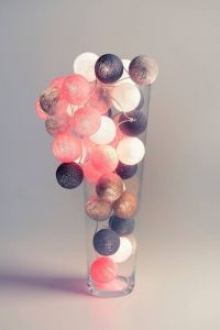 Cotton Ball Lights : Grey & Pink 35 kul - Grey Pink 35 kul