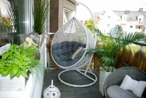 Miloo :: Fotel wiszący Cocoon ( biało - szary ) - biało-szary