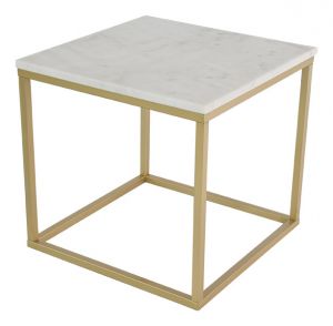 RGE :: Stolik kawowy Accent 50 x 50 cm marmurowy - mosiężna rama