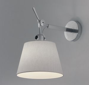 Artemide :: Tolomeo parete diffusore 18 satyna - beżowy klosz, srebre ramię || Artemide :: Tolomeo p