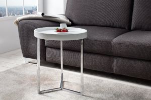Stolik kawowy Honey 40 cm biało-srebrny