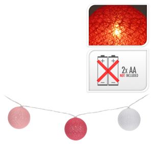 Girlanda świetlna Led biało-czerwona - 10 kulek