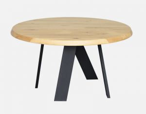 Designerski stolik z litym blatem drewnianym Walk 80cr