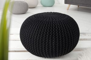 Puf/podnóżek Knitted Ball - czarny