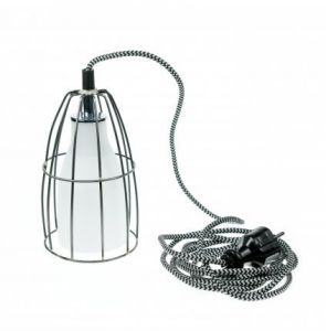 KASPA :: Lampa Frame z wtyczką czarno-biały przewód