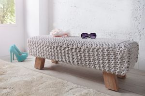 Ławka Knitted - biała
