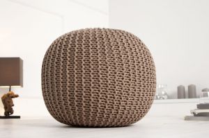Puf/podnóżek Knitted Ball - coffee - drewno