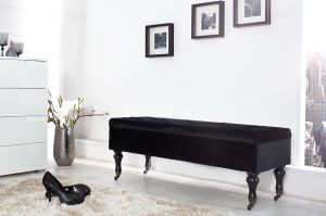 Ławka ze skrzynią Gloria Modern Baroque - czarna - Silver