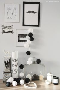 Cotton Ball Lights : Black & White 50 kul - 50 kul